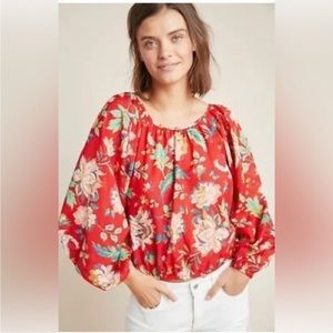 NWT Maeve cropped, off the shoulder top. Red. Size medium.